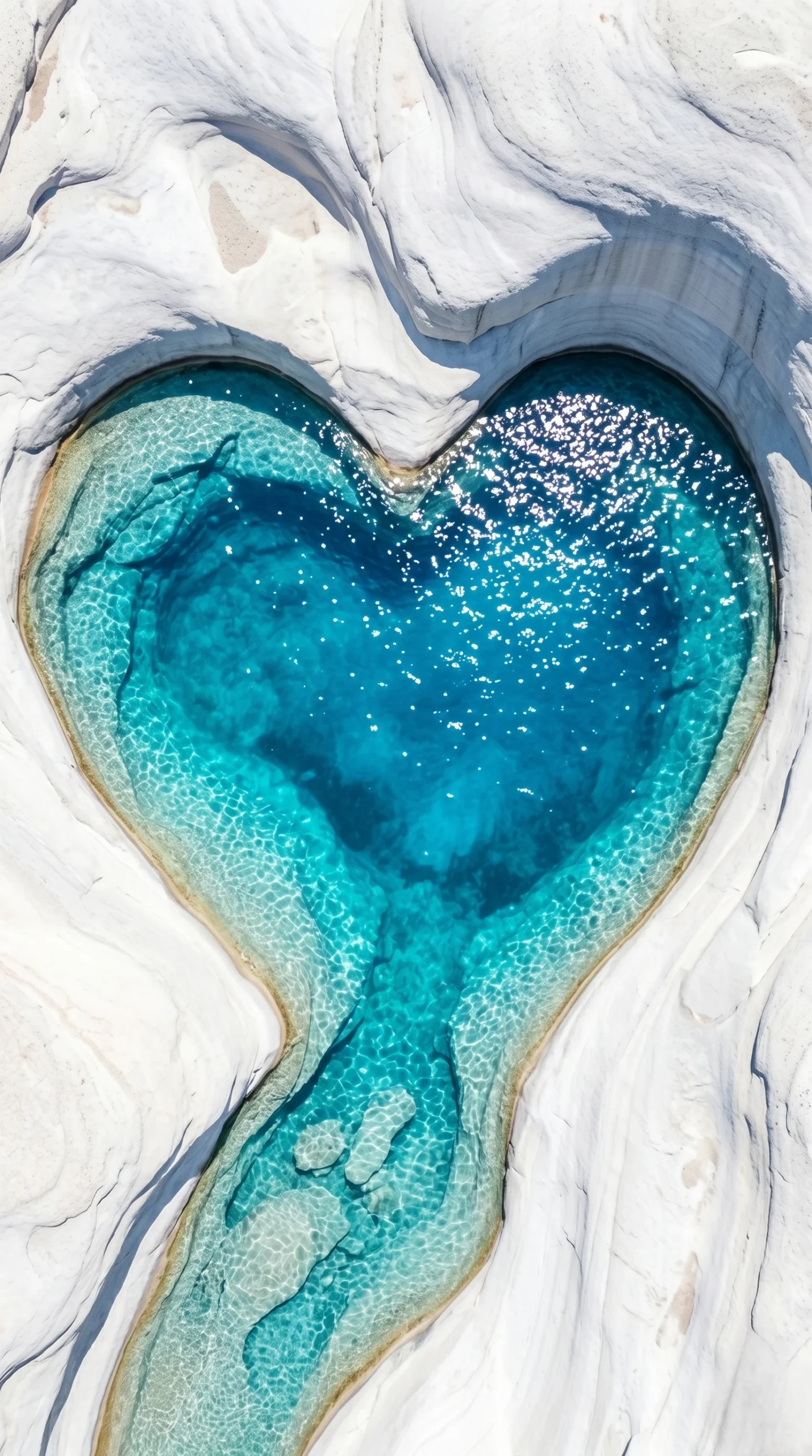 Heart Shaped Turquoise Lake Wallpaper